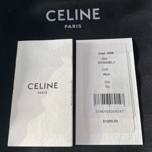 Celine Crossbody Phone Wallet, Red, 5.75” W X 4”H - Picture 5 of 8
